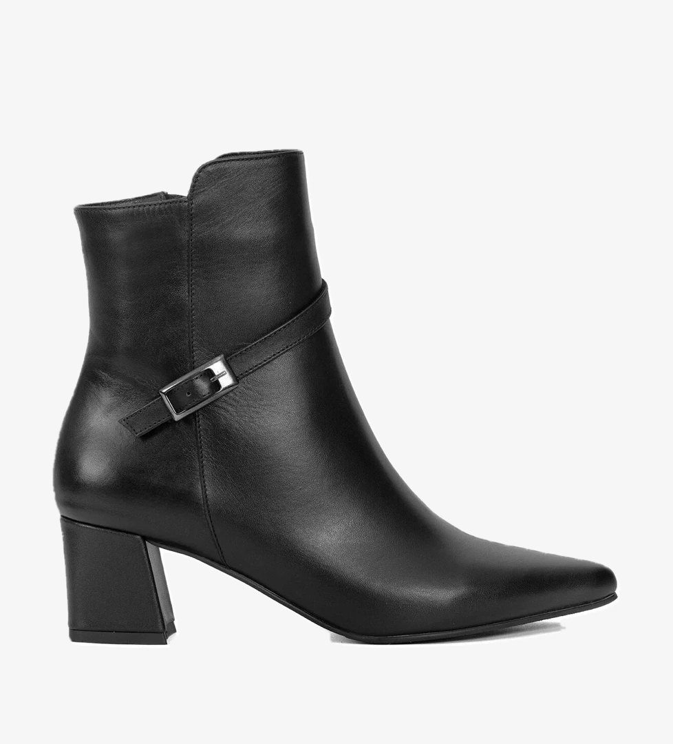 Ayakkabı Fuarı Elit VVS24146C Kadın Hakiki Deri Topuklu Bot Siyah model görseli