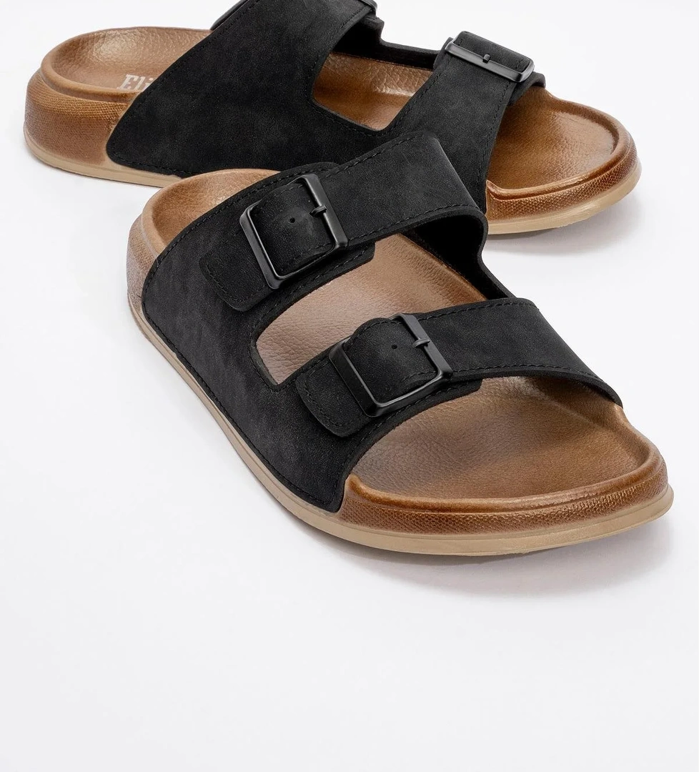 Ccway Erkek 2 Toka Kemerli Terlik Vi̇zon Si̇yah model görseli