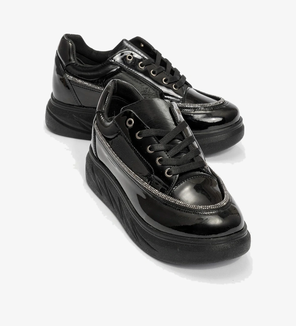 Ccway Kadın Bağcıklı Günlük Ayakkabı SİYAH model görseli