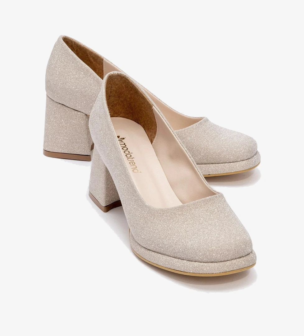 Ccway Kadın Taşlı Topuklu Ayakkabı ALTIN SİM model görseli