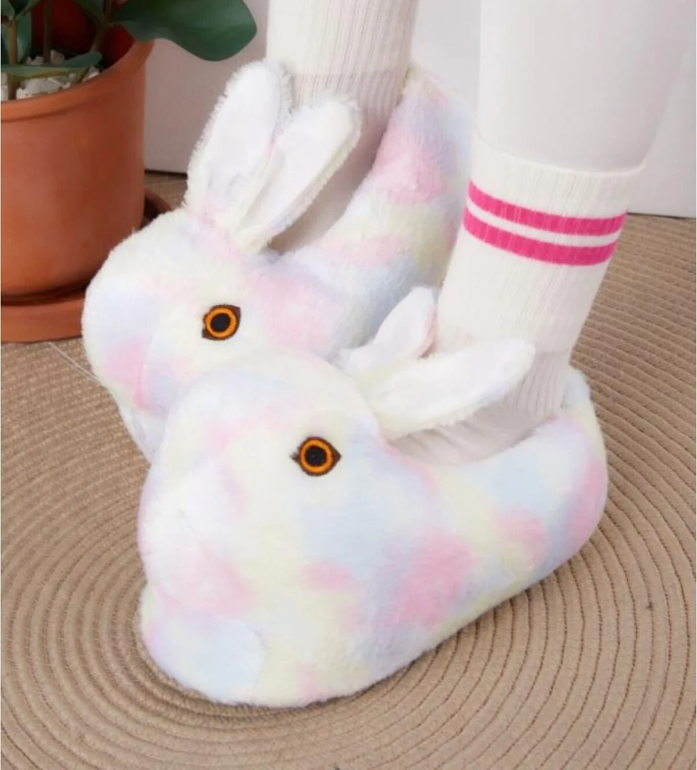 Kadın Kız Çocuk Kombin Hayvanlı Tavşanlı Panduf Ev Botu