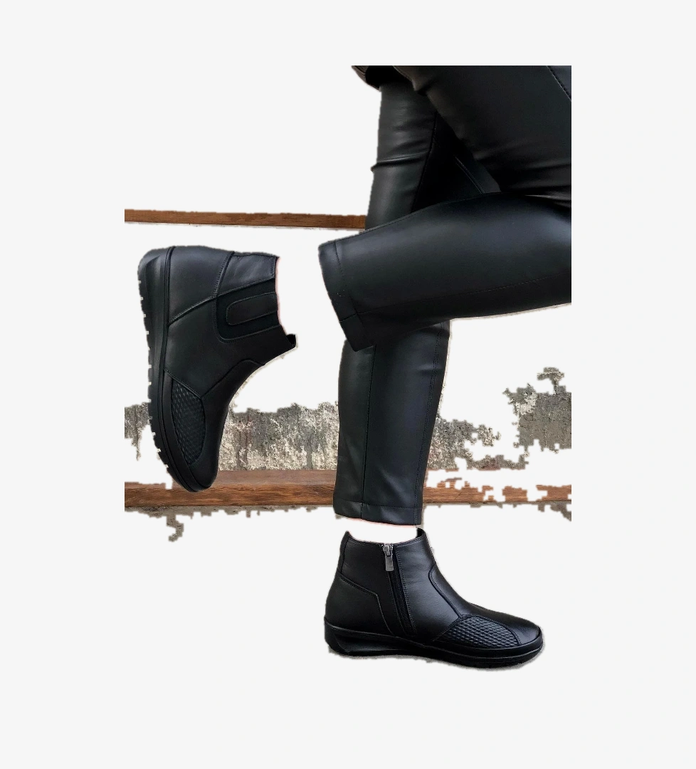 7690 Kadın Termo Taban Hakiki Deri Anne Bot - Görsel 1