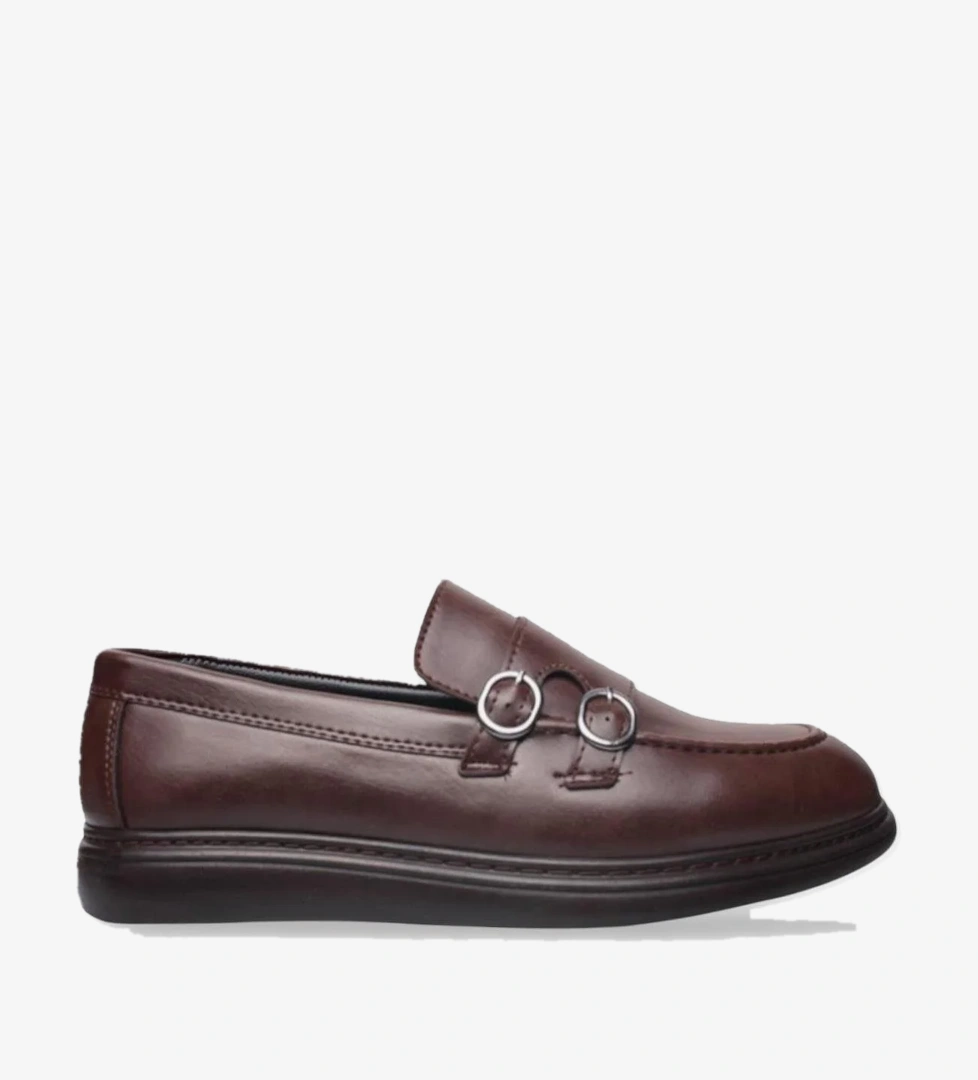 Erkek Ortopedik Jel İç Taban Comfort Tokalı Günlük Ayakkabı KAHVERENGİ