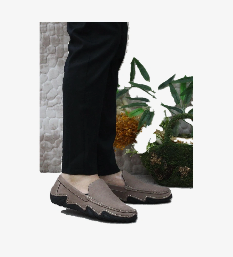 231225 Esnek Kauçuk Taban Nubuk Hakiki Deri Erkek Ayakkabı