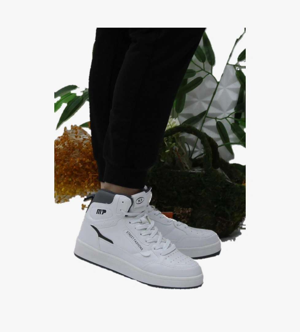 242-2057 Beyaz Rahat Orijinal Ürün Bilekli Kadın Spor Ayakkabı - Görsel 1