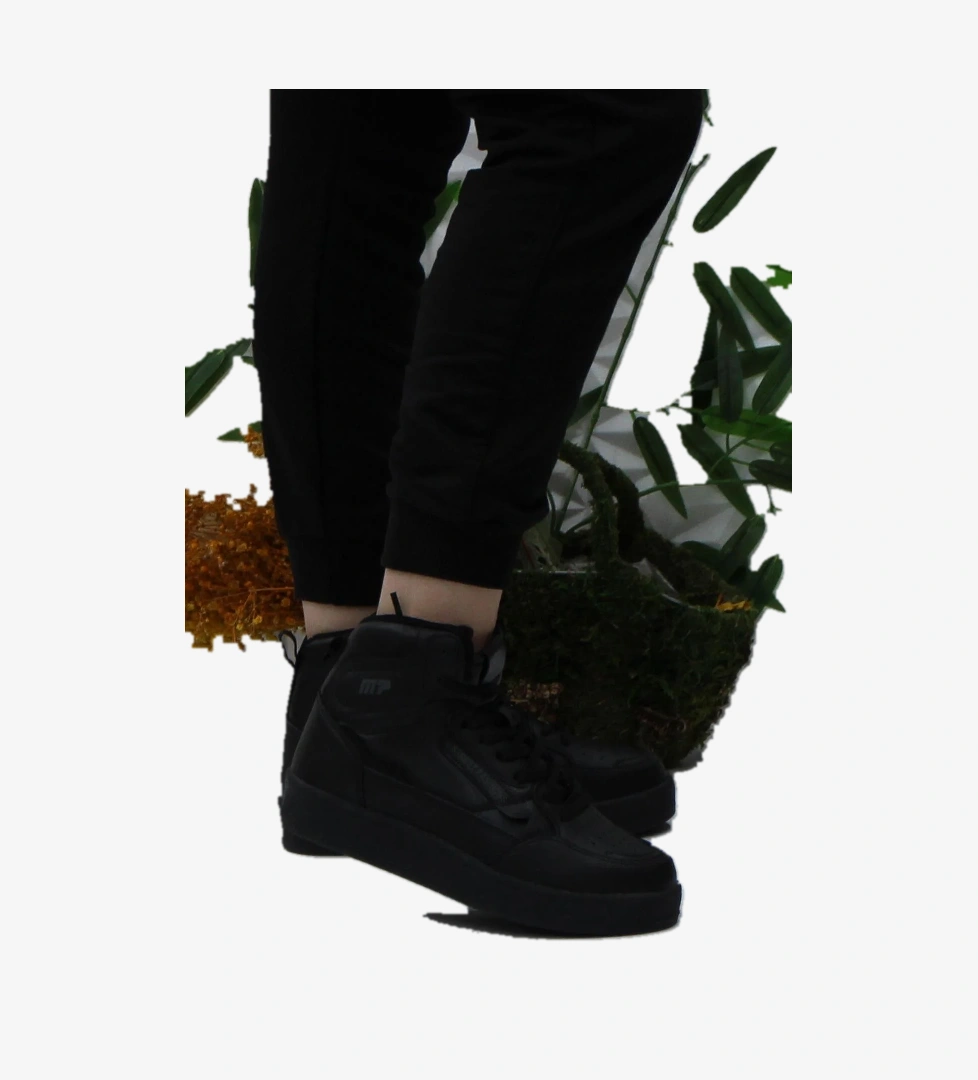 242-2057 Siyah Rahat Orijinal Ürün Bilekli Kadın Spor Ayakkabı - Görsel 1