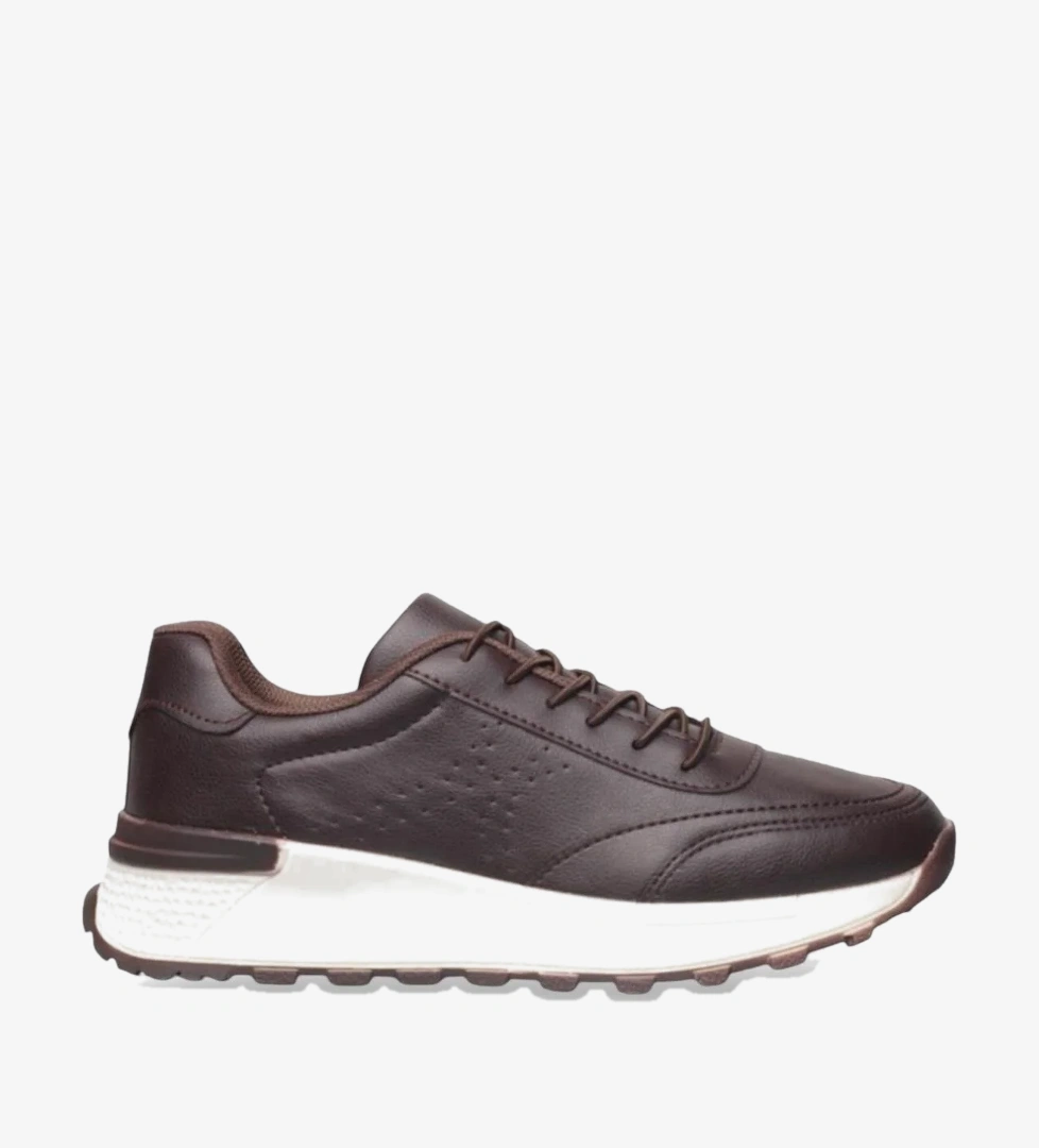 Liger Kadın Bağcıklı Kolay Giyilebilir Mevsimlik Sneaker Spor Ayakkabı KAHVERENGİ