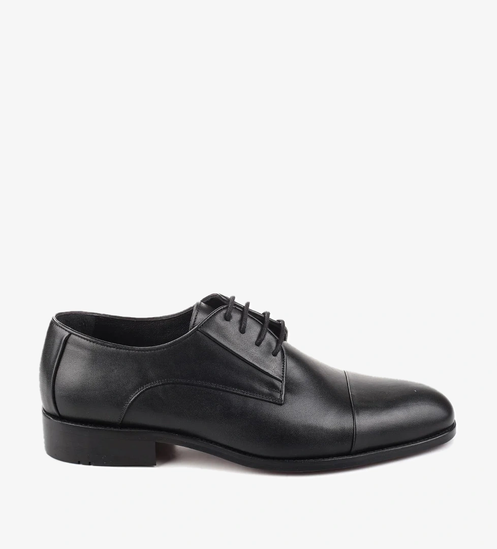 2445 Erkek Klasik Bağcıklı Kösele Taban Günlük Deri Ayakkabı - Görsel 1