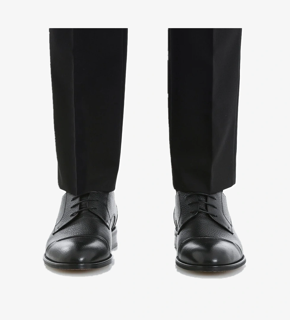 Hatemoğlu Siyah Klasik Bağcıklı Deri Ayakkabı model görseli