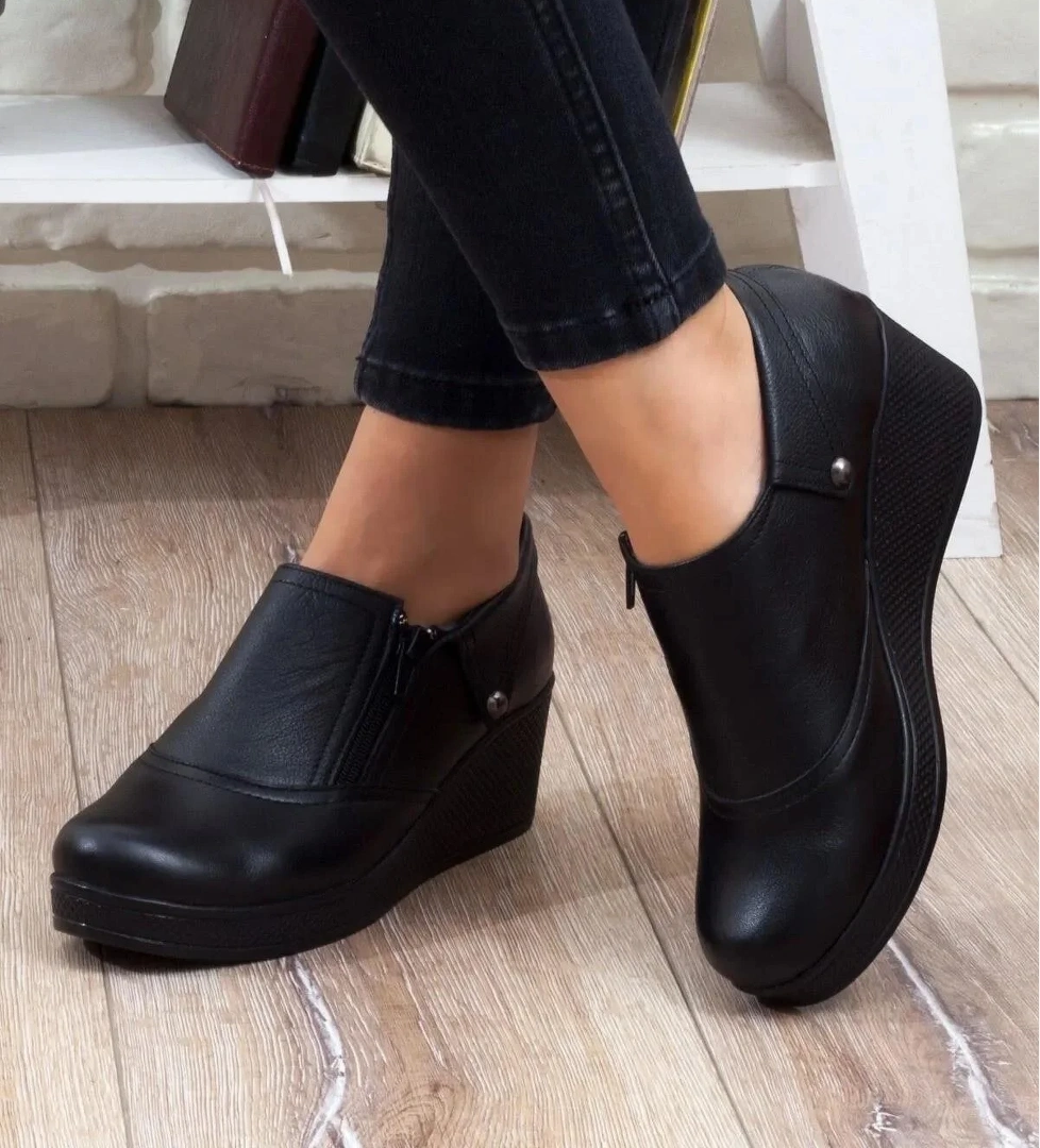 Mehmet Mete 3221 Comfort Dolgu Taban Hakiki Deri Kadın Ayakkabı model görseli