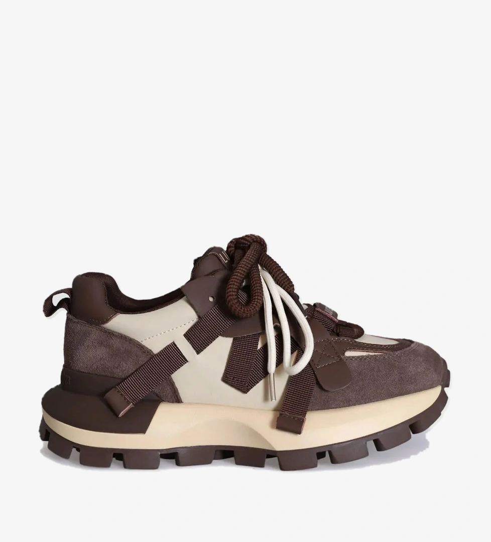 YK Kadın Sneaker Ayakkabı Kahverengi - Görsel 1