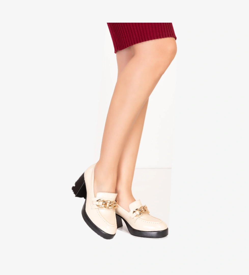 Gondol Kundura Gondol Kadın Hakiki Deri Yüksek Topuklu Şık Ayakkabı Anl.2907 model görseli