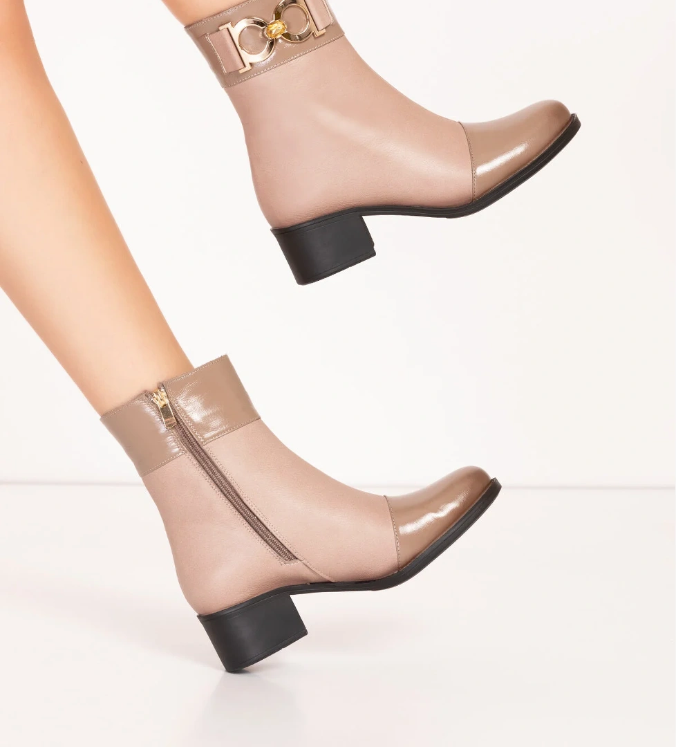 Gondol Kundura Gondol Kadın Hakiki Deri Kısa Topuklu Klasik Bot Anl.2913 model görseli