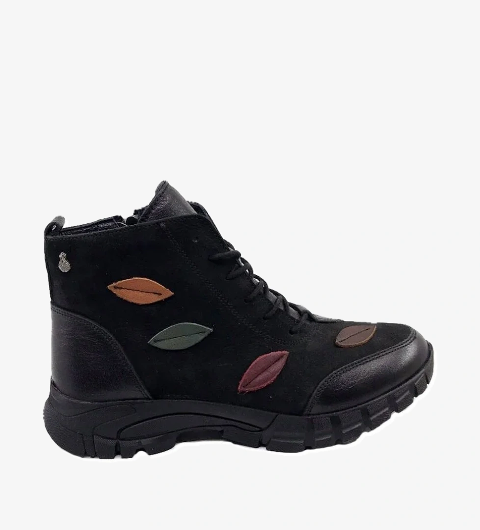 Ayakkabımood 1525 Siyah Nubuk Hakiki Deri Bayan Bot model görseli