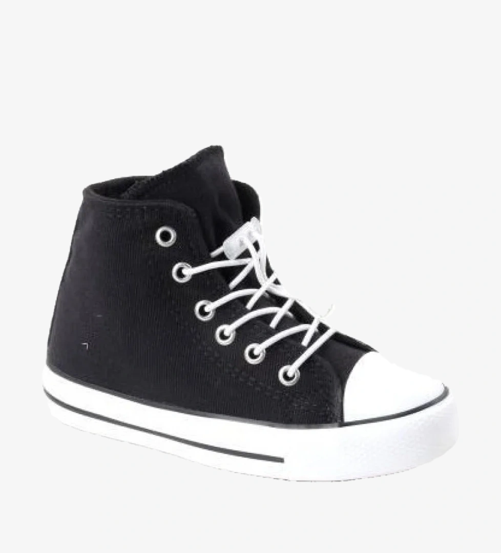 Luis Siyah Uzun Kız Çocuk Lastikli Spor Ayakkabı - Görsel 1