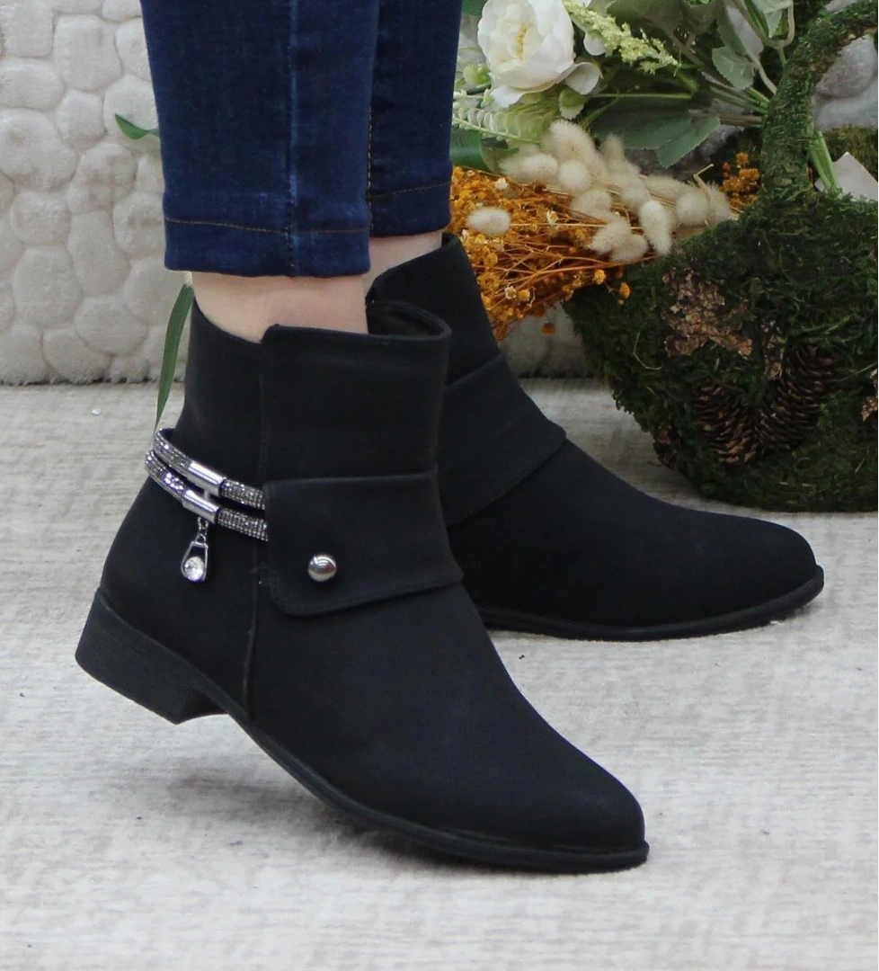 Mehmet Mete 4276 Taş Detaylı Sıcak Astar Kaymaz Taban Kadın Bot model görseli