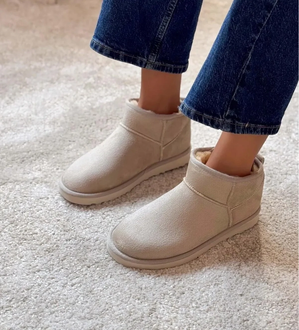 Fort Ecemnur Süet İçi Kürklü Mini Boy Bilekte Kısa Kadın Bot model görseli