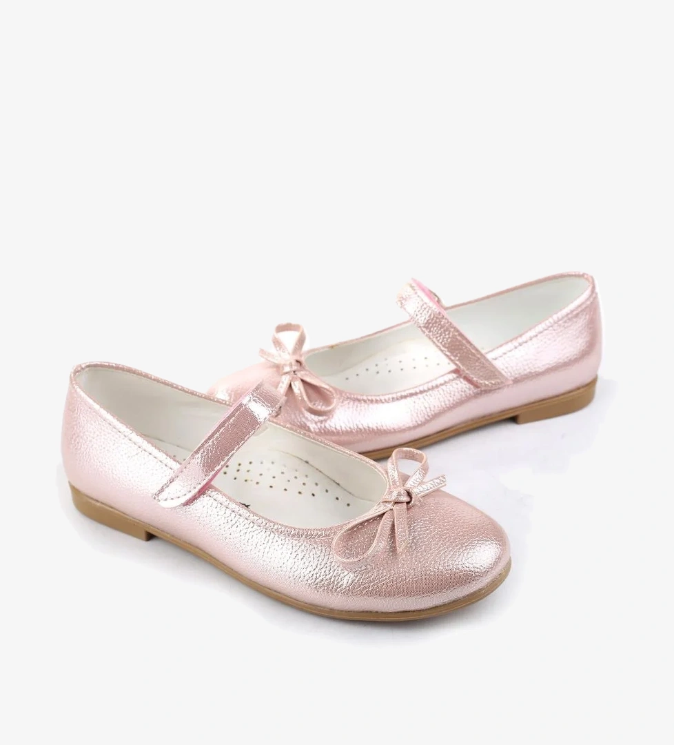 Ortaç 2079 Kız Çocuk Balerin Cırtlı Rugan Babet Ayakkabı