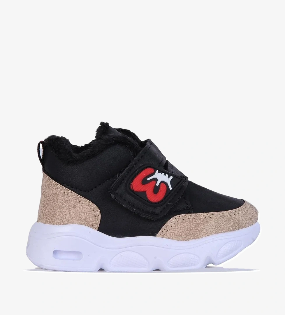 Skuaıter 7600 Siyah Bebe Cırtlı Erkek Çocuk Kürklü Bot - Görsel 1