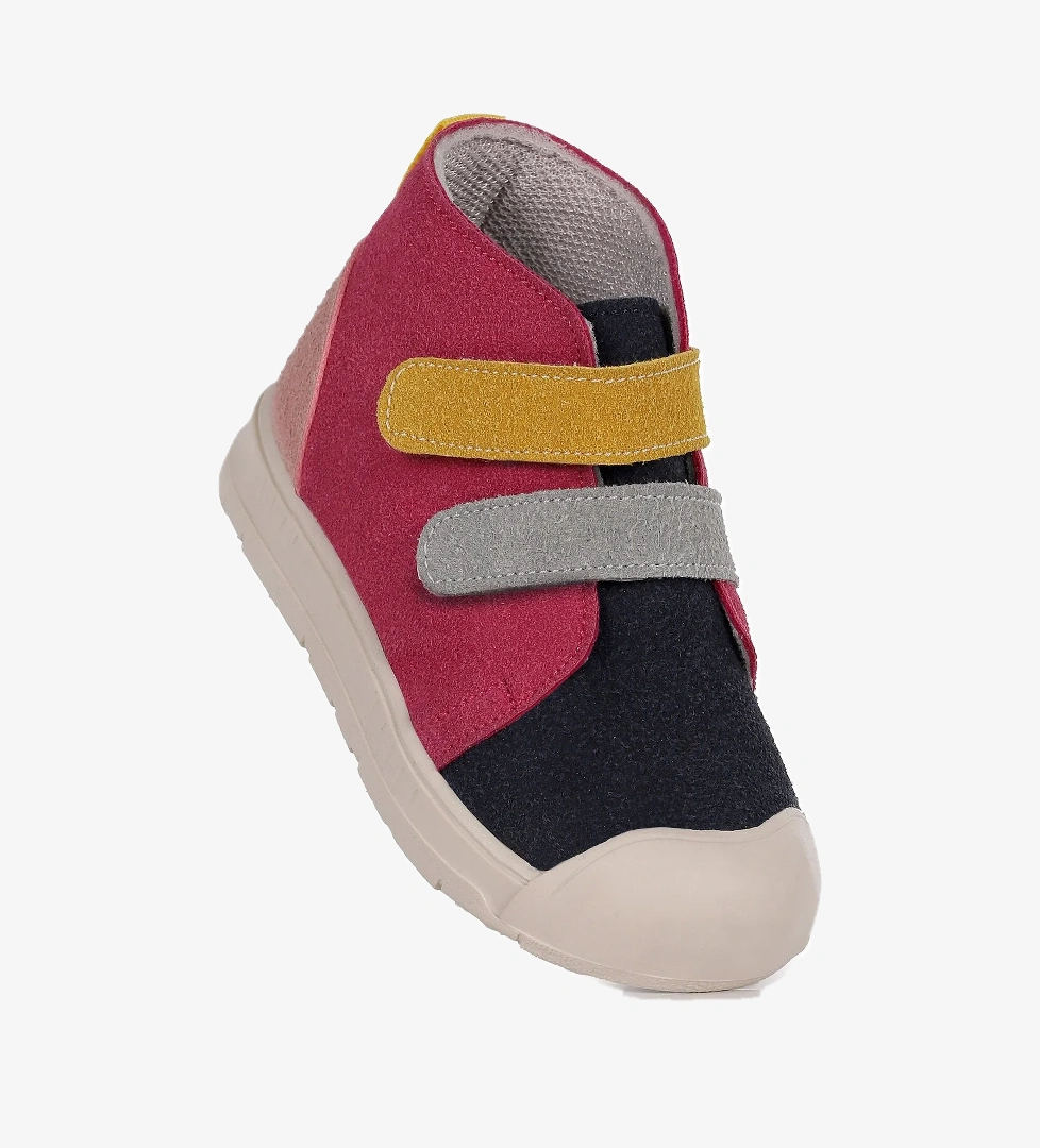 Mufasa İlk Adım Cırtlı Kız Bebek Günlük Bot Ayakkabı Lacivert - Fuşya