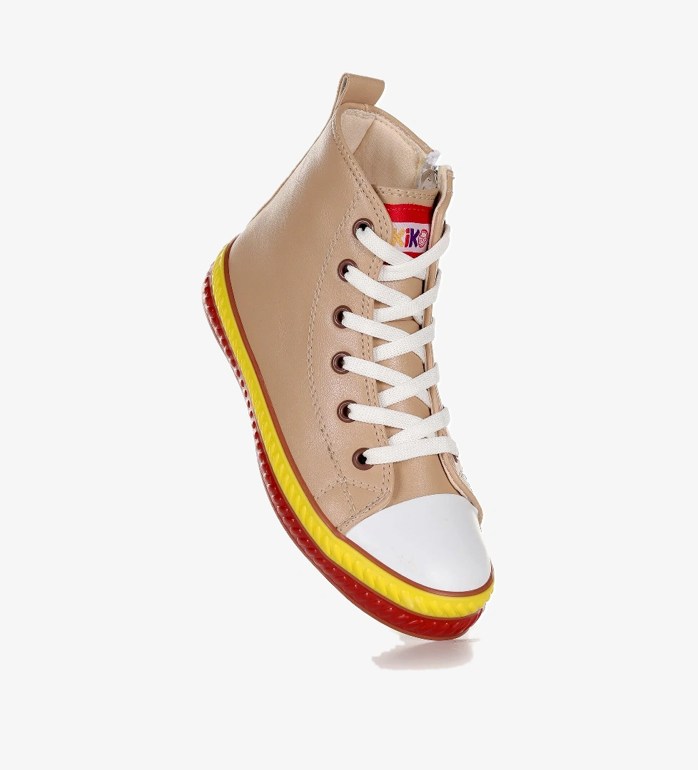 Pant Günlük Bağcıklı Fermuarlı Kız Bebek Spor Ayakkabı Ten