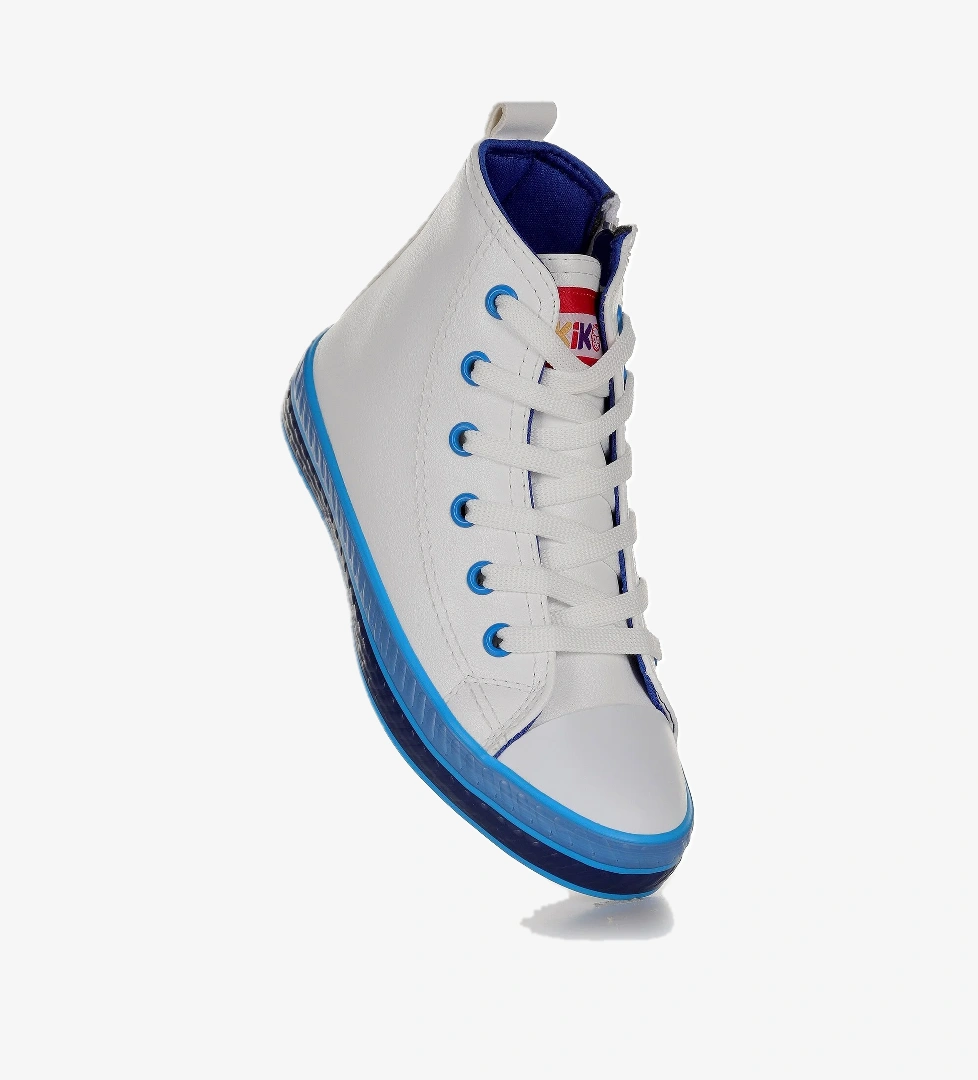 Pant Günlük Bağcıklı Fermuarlı Erkek Çocuk Spor Ayakkabı Beyaz - Mavi