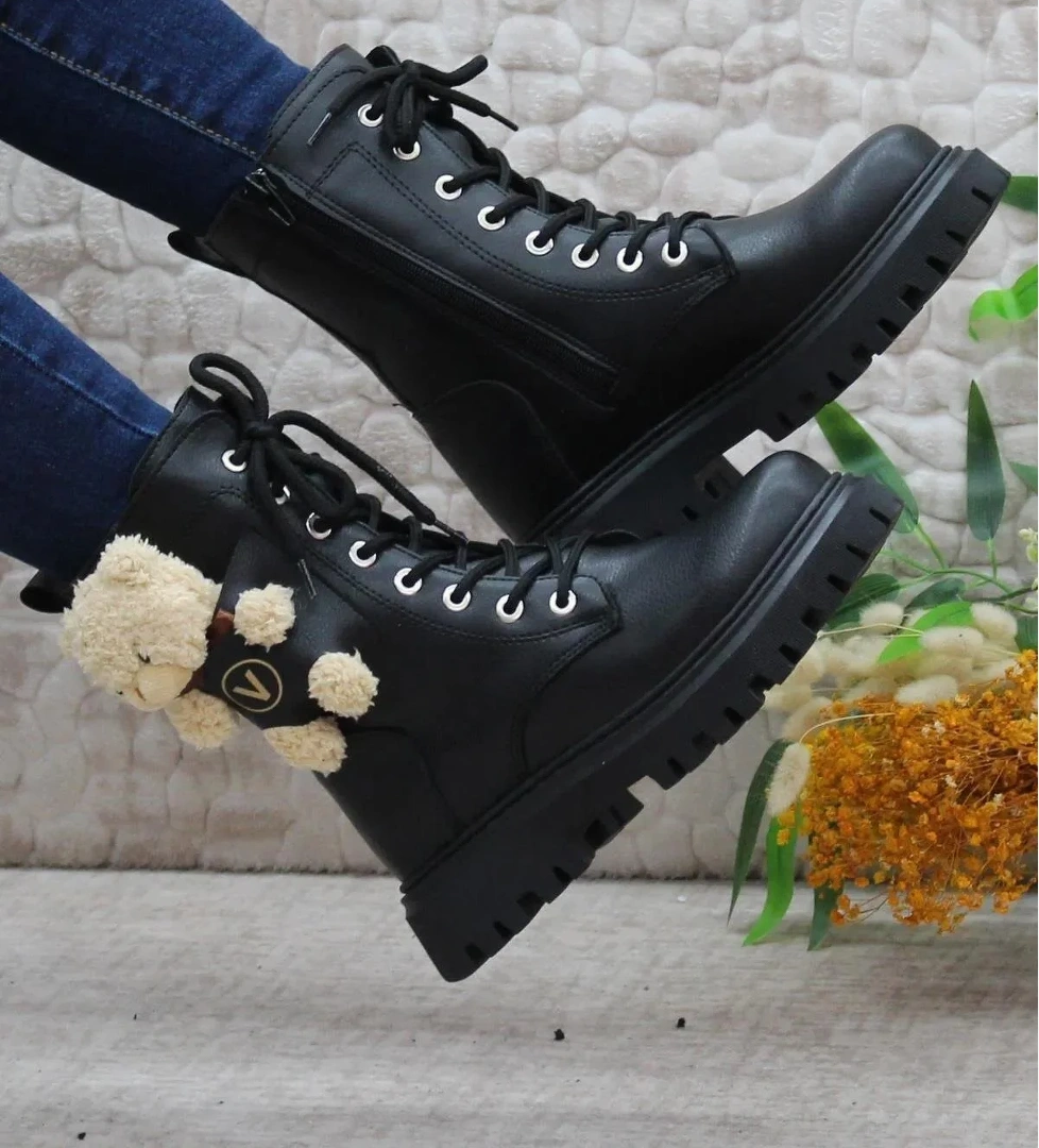 Papuç Sepeti 4182 Ayıcıklı Fermuarlı Kaymaz Taban Kız Çocuk Bot model görseli