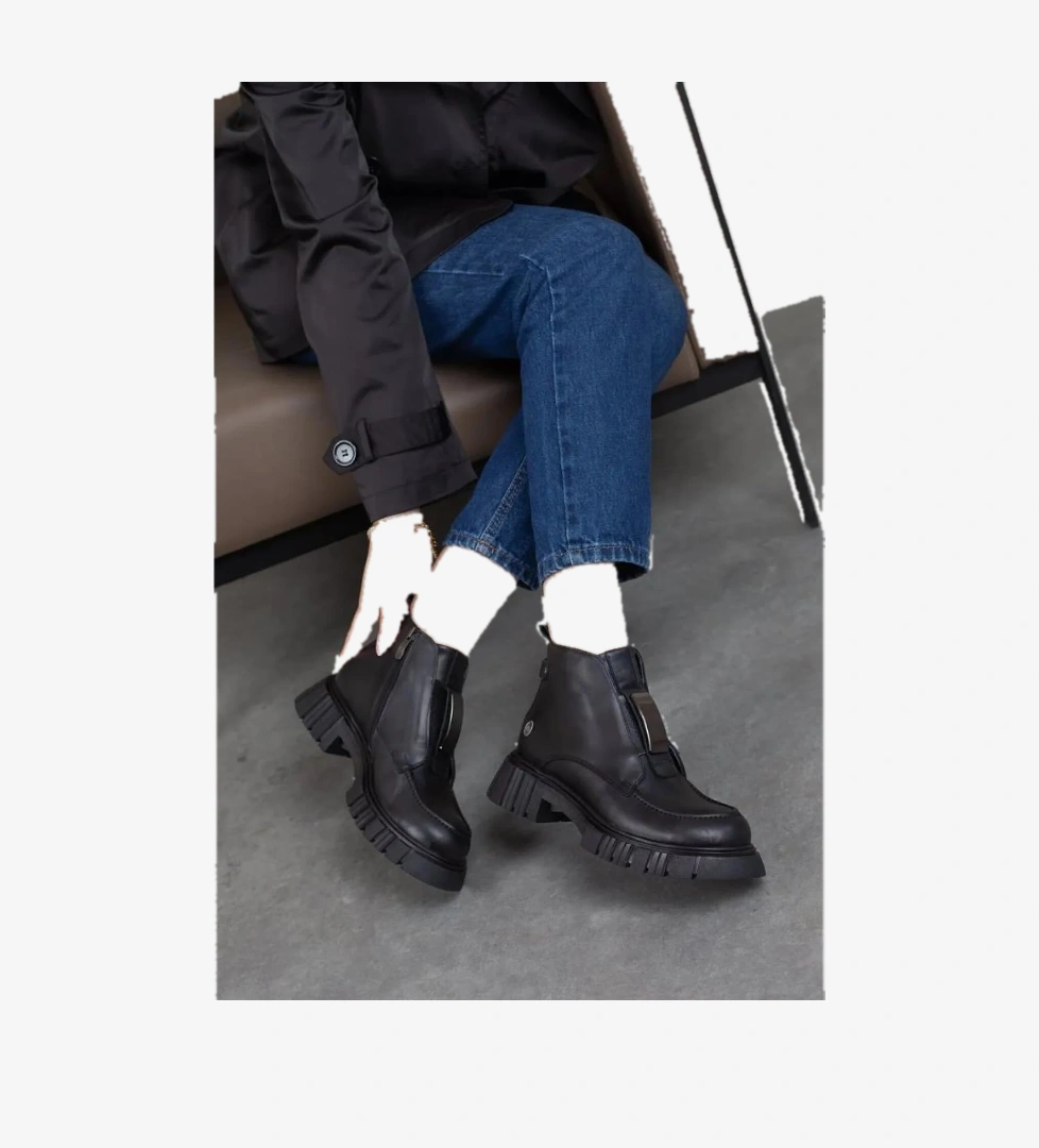 Mammamia D24kb 1990 Siyah Hakiki Deri Kadın Bot model görseli