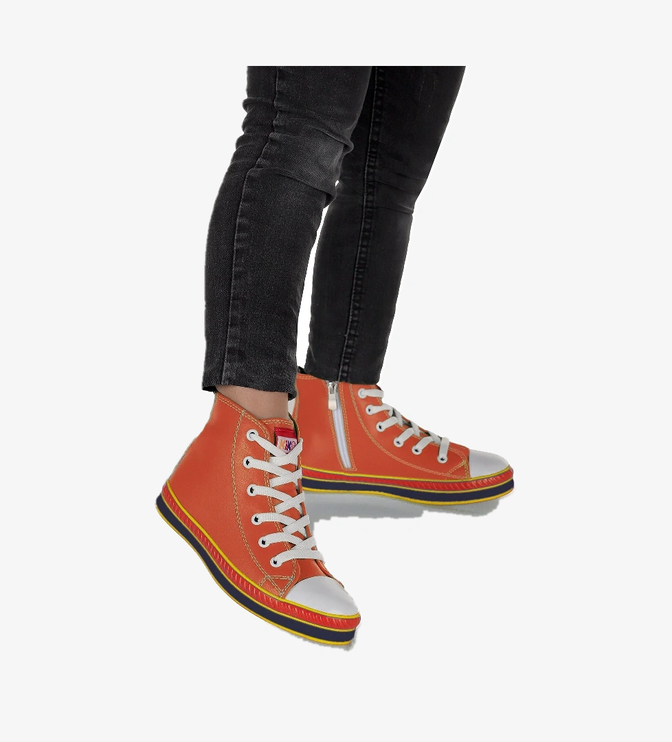 Pant Günlük Bağcıklı Fermuarlı Erkek Bebek Spor Ayakkabı Turuncu - Görsel 1