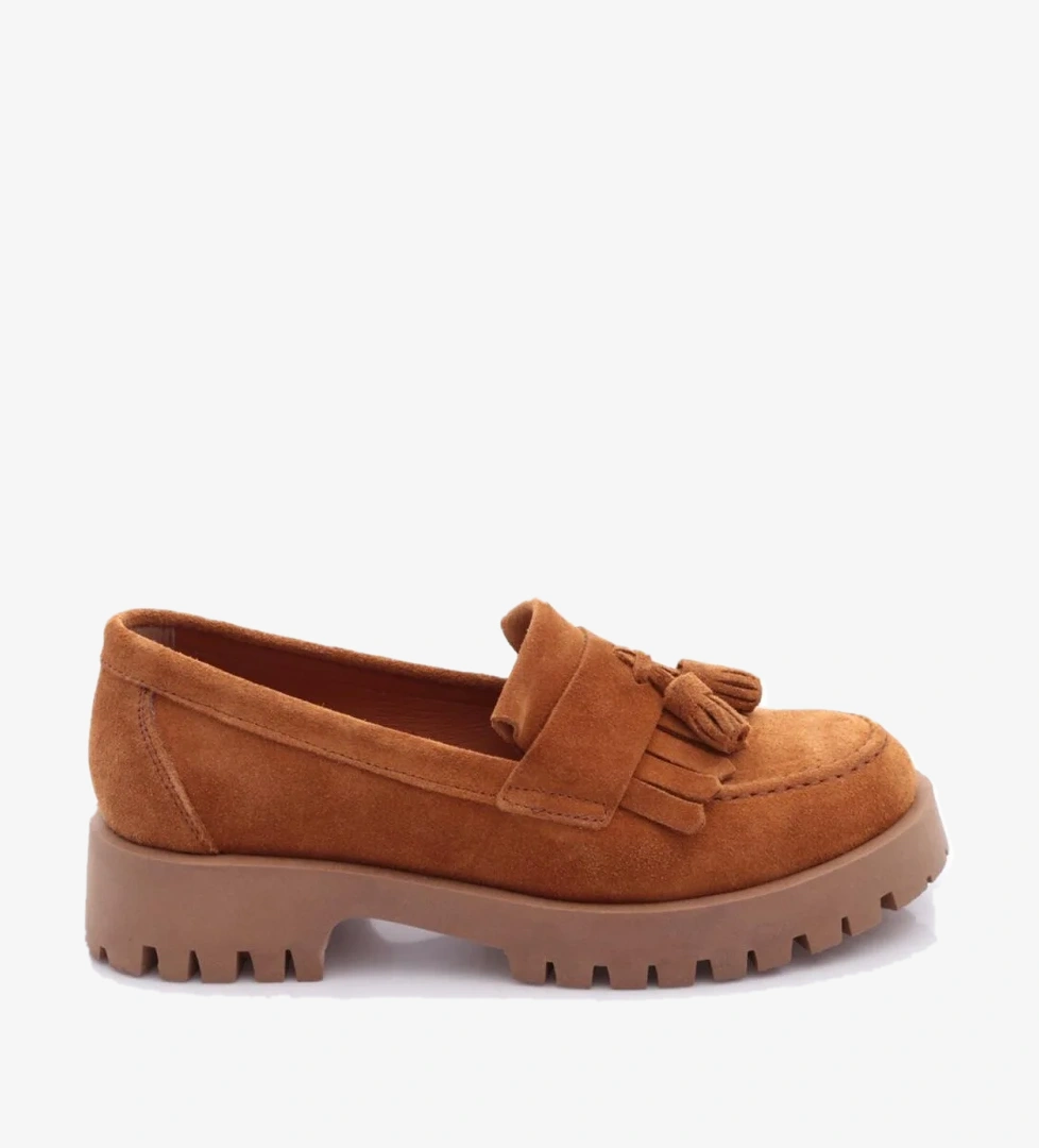 Dgn Dgn 2840 Kadin Kalin Taban Püsküllü Loafer Ayakkabi Casual Ayakkabı | Flo Taba - 1. görsel
