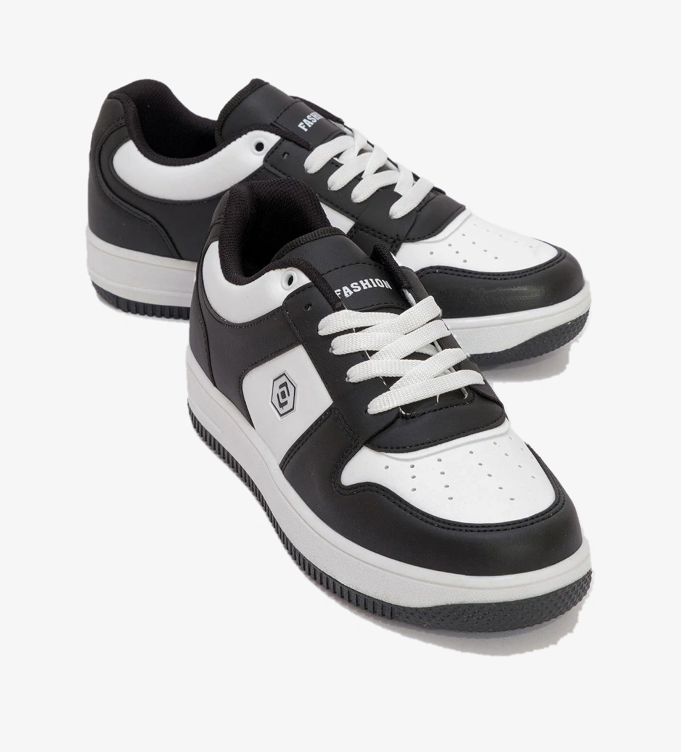 Bağcıklı Erkek Spor Ayakkabı BEYAZ SİYAH