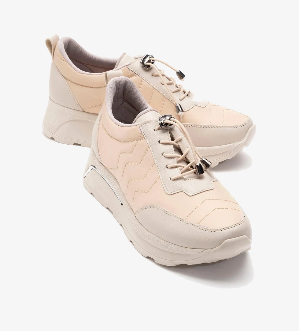 Bağcıklı Kadın Günlük Ayakkabı BEJ BEJ