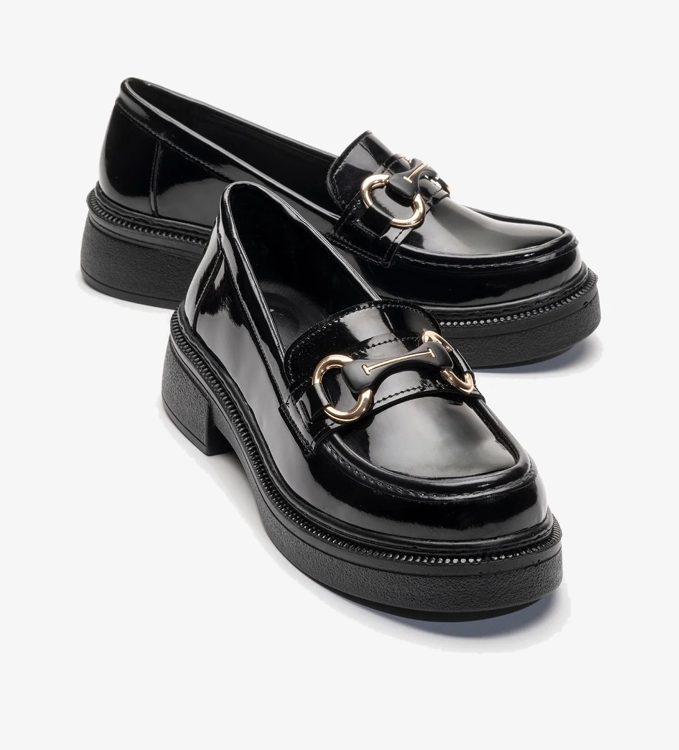 Kadın Tokalı Günlük Ayakkabı SİYAH RUGAN