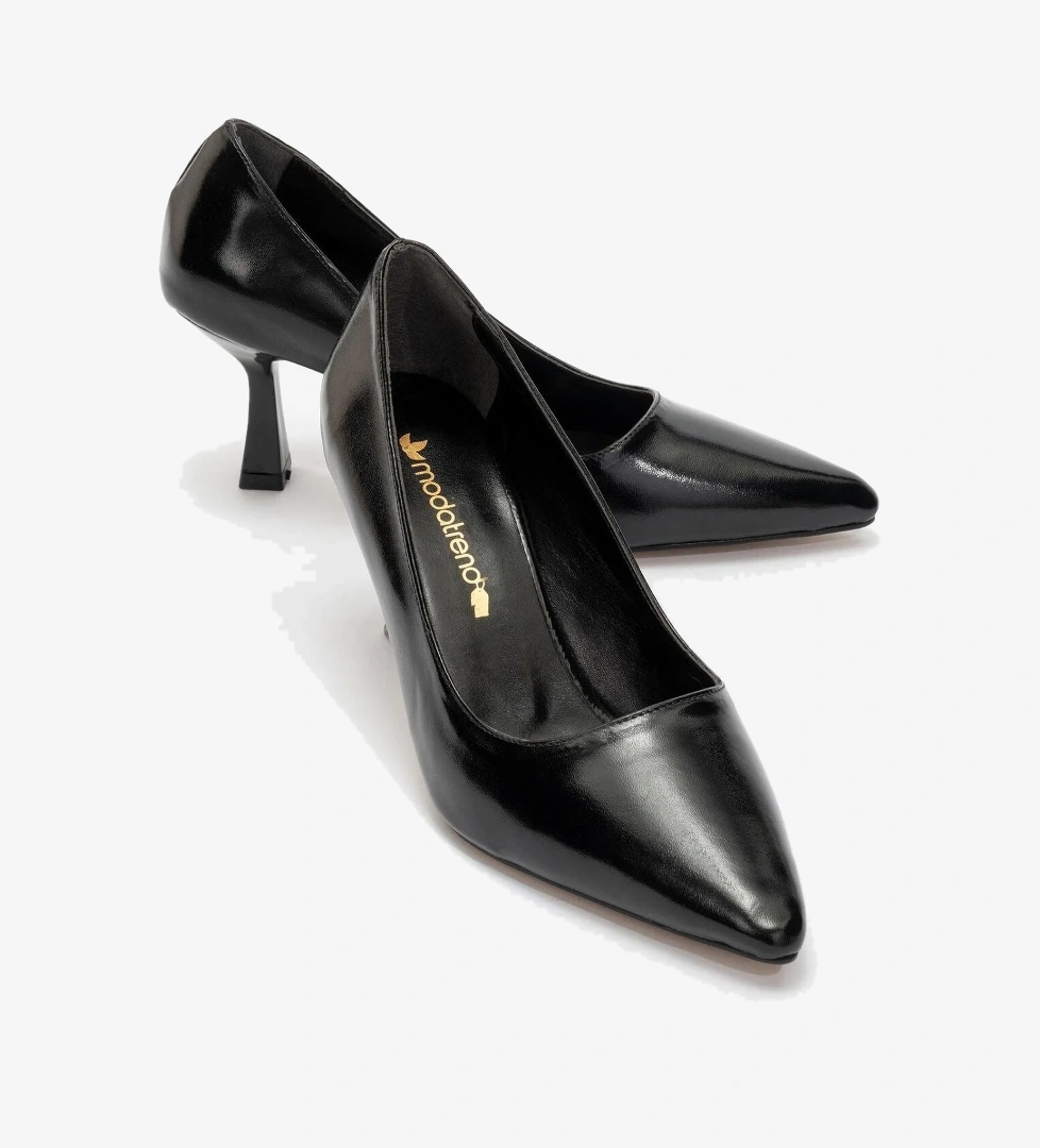 Ccway Kadın Topuklu Ayakkabı SİYAH METALİK model görseli