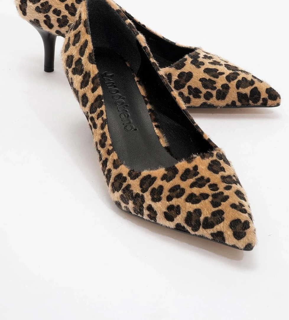 Kadın Sivri Burunlu Stiletto LEOPAR - Görsel 1