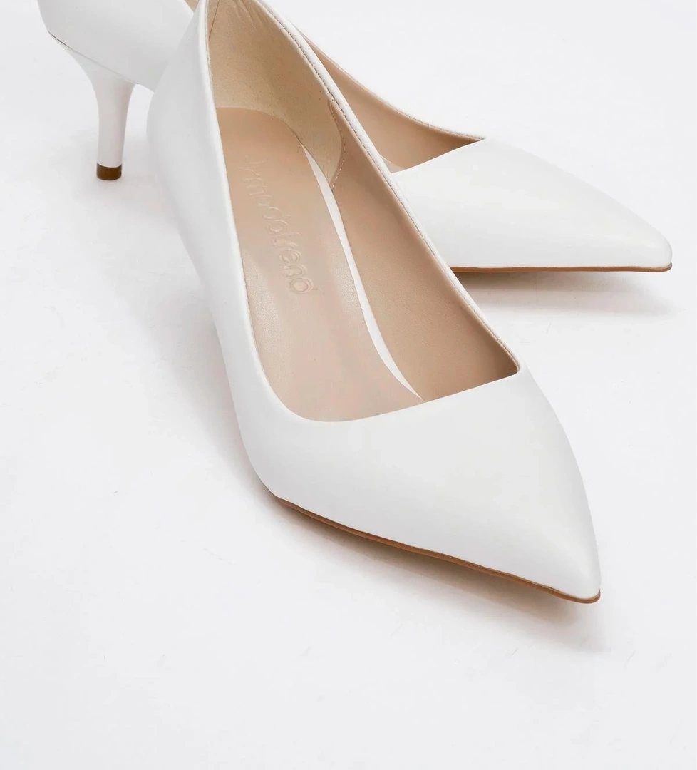 Kadın Sivri Burunlu Stiletto BEYAZ CİLT - Görsel 1