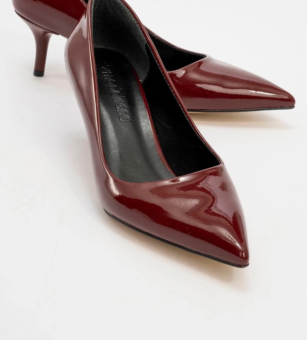 Kadın Sivri Burunlu Stiletto BORDO RUGAN