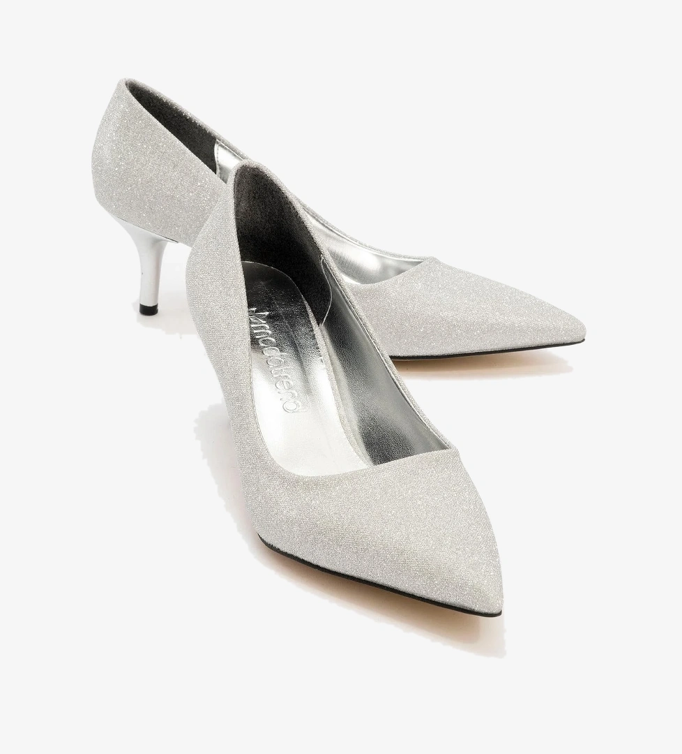 Kadın Sivri Burunlu Stiletto GÜMÜŞ SİM - Görsel 1
