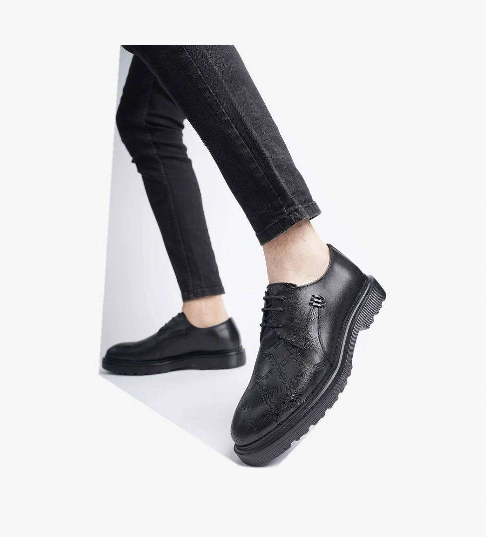 RODİLLA Garantili Klasik Hakiki Deri Bağcıklı Ortopedik Erkek Casual Ayakkabı - Görsel 1