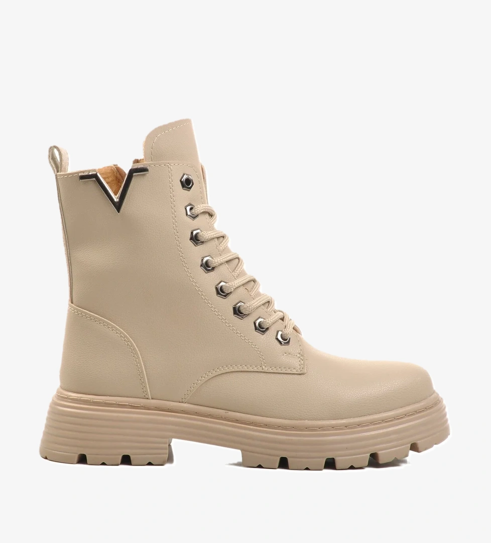 Bej İçi Kürklü Kadın Bot FO222 G - Görsel 1