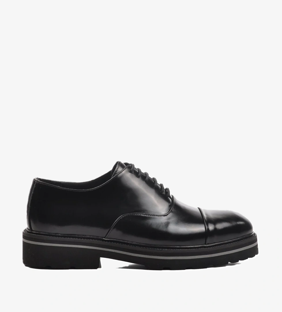 Siyah Açma Hakiki Deri Erkek Klasik Ayakkabı Premium 2874 M