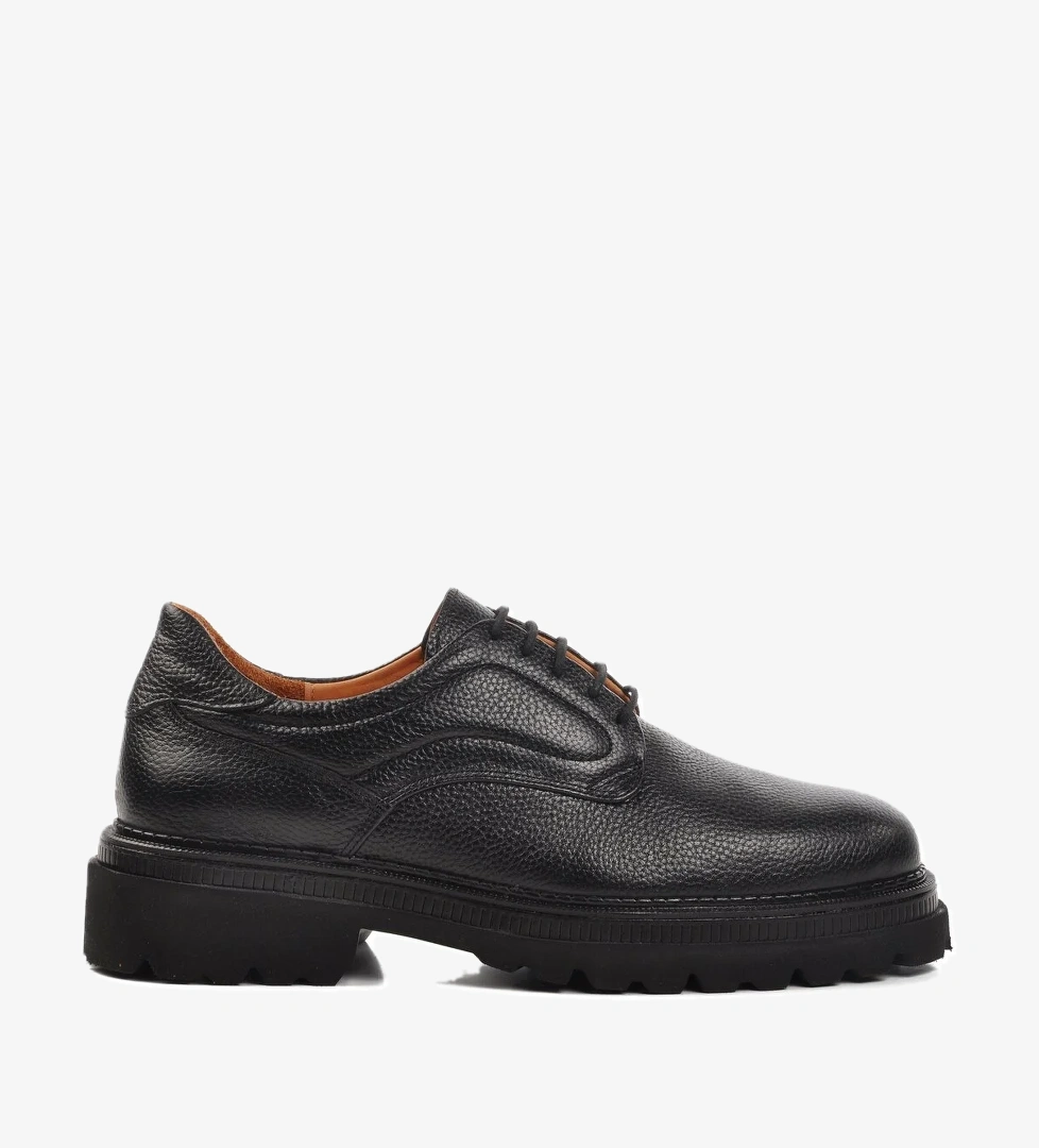 Siyah Floter Hakiki Deri Erkek Casual Ayakkabı Premium 140 M