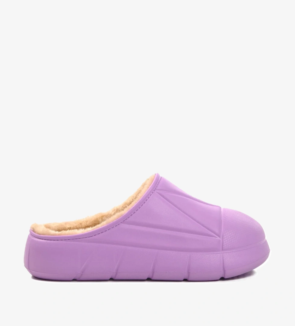 Lila İçi Kürklü Kadın Ev Terlik 712 Z