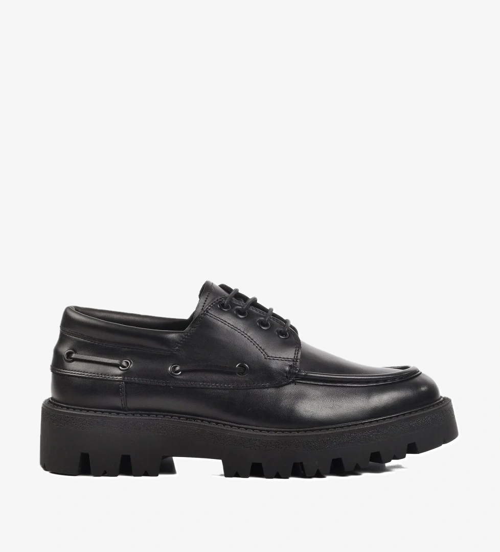 Siyah Hakiki Deri Erkek Casual Ayakkabı Premium 4008 M