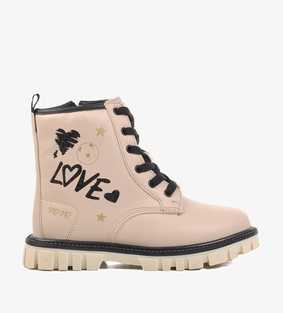 Krem İçi Polarlı Kız Çocuk Bot 1791 F