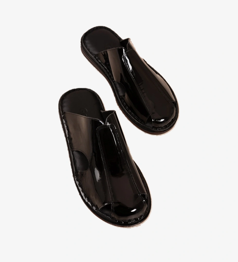 Gondol Hakiki Deri Önü Kapalı Yumusak Taban Terlik kml.103