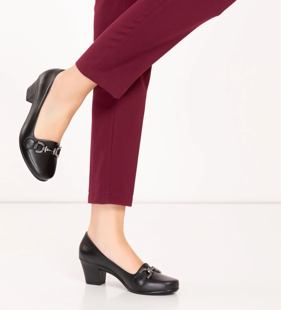 Gondol Hakiki Deri Rahat Klasik Topuklu Ayakkabı vdt.74