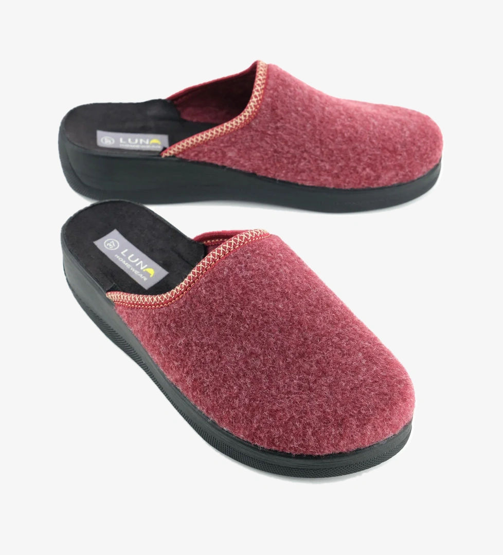 Luna Kadın Kışlık Yüksek Topuk Keçe Ev Bahçe Terlik - Görsel 1