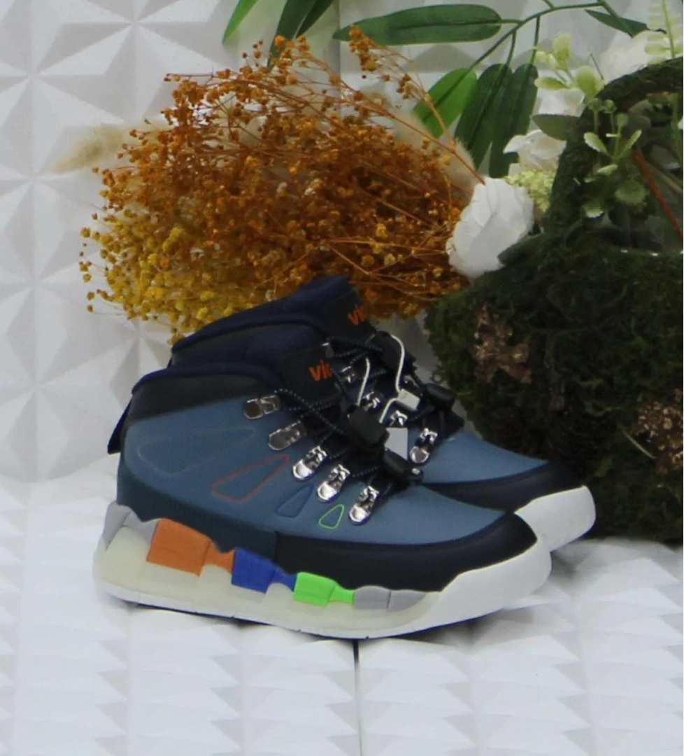 946.P24K.417 Kot Mavi Rahat Hafif Işıklı Erkek Çocuk Bot - Görsel 1