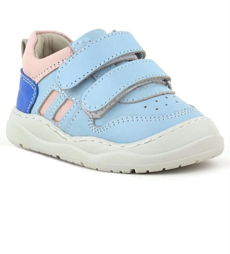 Schaggy Hakiki Deri Mavi Pudra Kız Bebek Spor Ayakkabı - Görsel 1